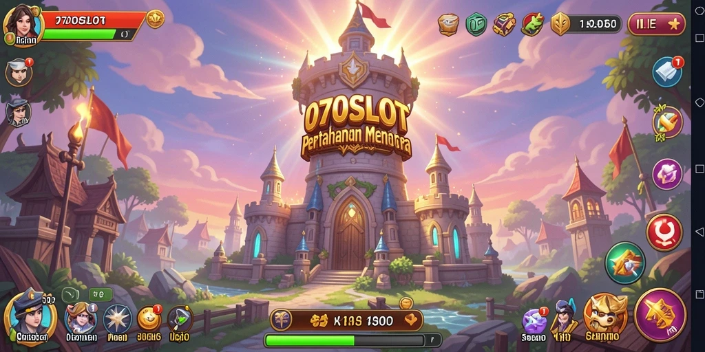 Tangkapan layar gameplay 070SLOT yang menampilkan pertarungan seru di Tower Defense.
