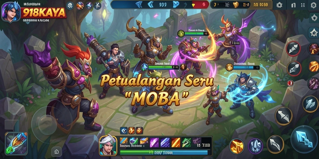 Tampilan gameplay seru di dunia MOBA 918KAYA.