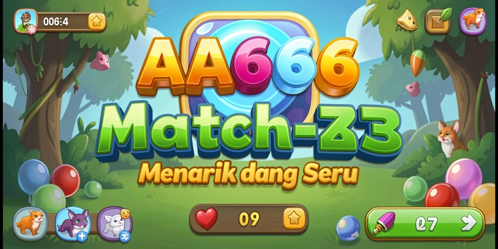 Screenshot gameplay AA666 dengan aksi mencocokkan permata.