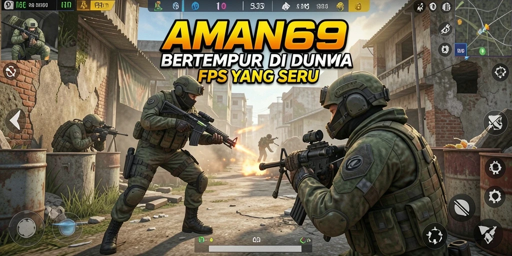Gameplay seru dalam pertempuran FPS di AMAN69.