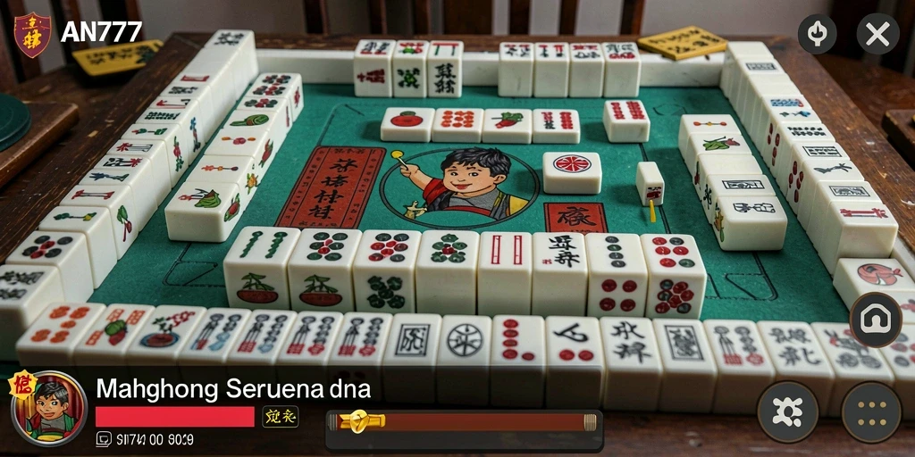 Tampilan gameplay AN777 dengan suasana Mahjong yang menawan.