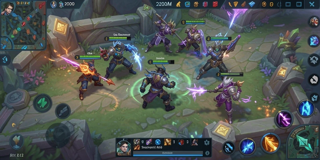 Gameplay seru D200M dengan pertarungan MOBA penuh aksi.