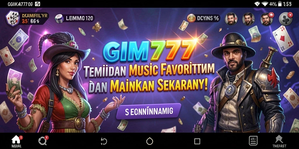 Tampilan gameplay GIM777 yang menampilkan beragam lagu menari.