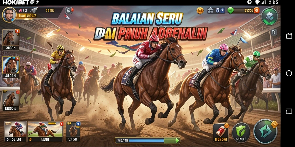 Tampilan gameplay HOKIBET dengan balapan seru dan kendaraan yang bertenaga.