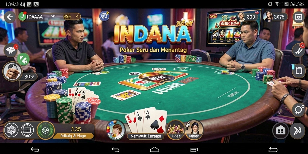 Tangkapan layar utama INDAAA menunjukkan pengalaman bermain poker yang seru dan penuh tantangan.
