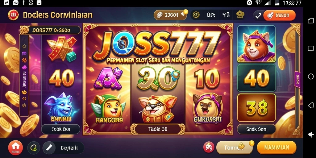 Screenshot gameplay <strong>JOSS777</strong> menampilkan gulungan slot yang menarik dengan simbol-simbol variatif.