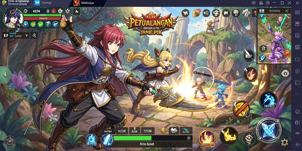 Screenshot gameplay K234 menampilkan pertarungan seru di dunia Anime.