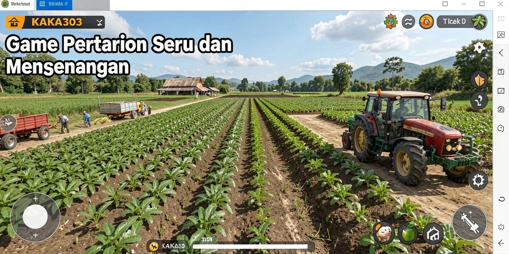 Tampilan gameplay KAKA303 saat merawat tanaman di ladang.