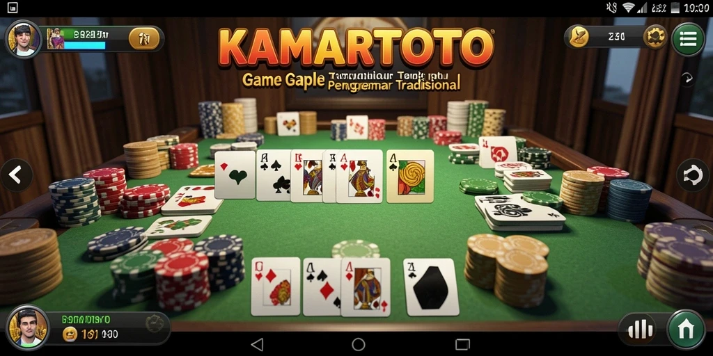Tampilan interaktif permainan Gaple di KAMARTOTO.
