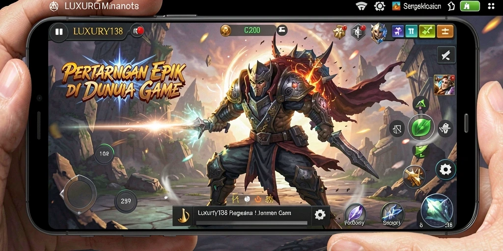 Screenshot gameplay LUXURY138 dengan aksi pertarungan mendebarkan.