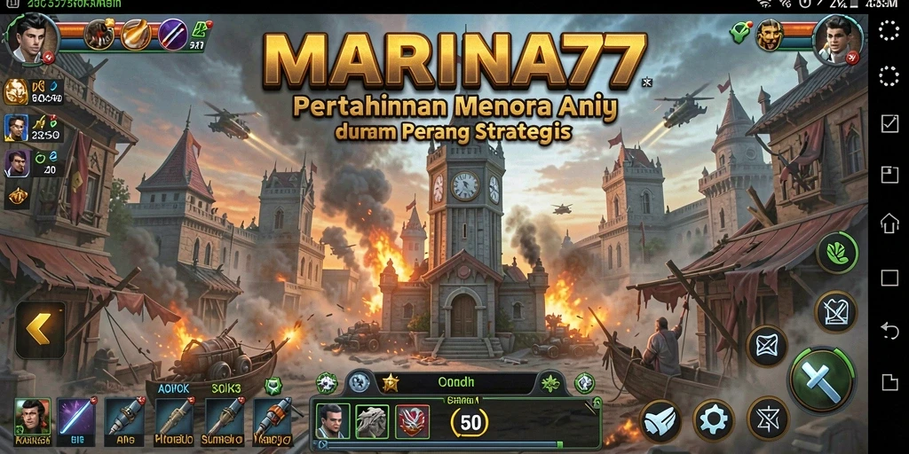 Tampilkan strategi pertahanan dalam gameplay MARINA77 yang intens.