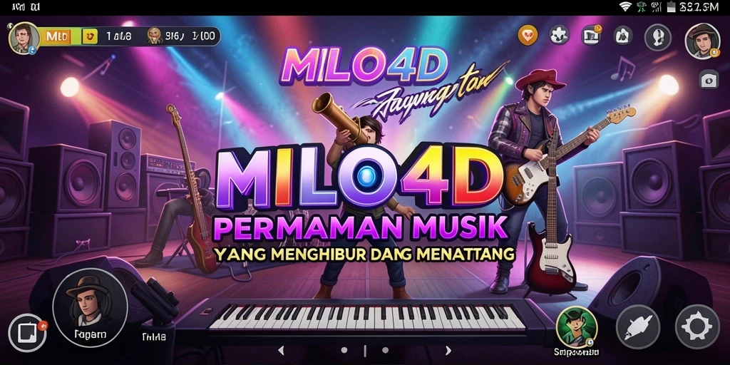 Tampilan gameplay menarik dari aplikasi musik MILO4D.