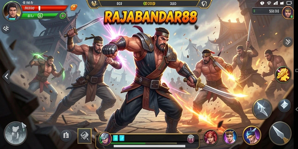 Screenshot menampilkan duel seru dengan karakter beragam dan efek visual yang memukau.