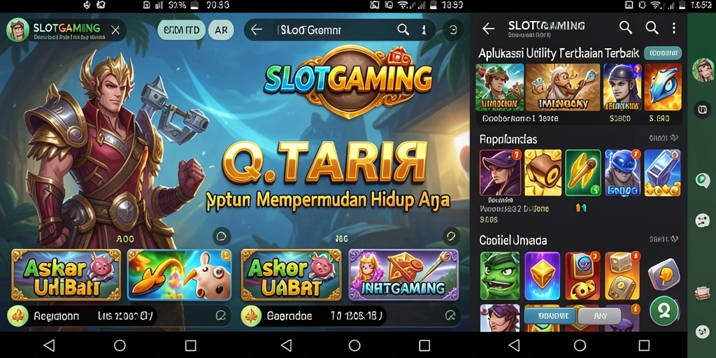 Tampilan utama SLOTGAMING dengan berbagai fitur Utility.