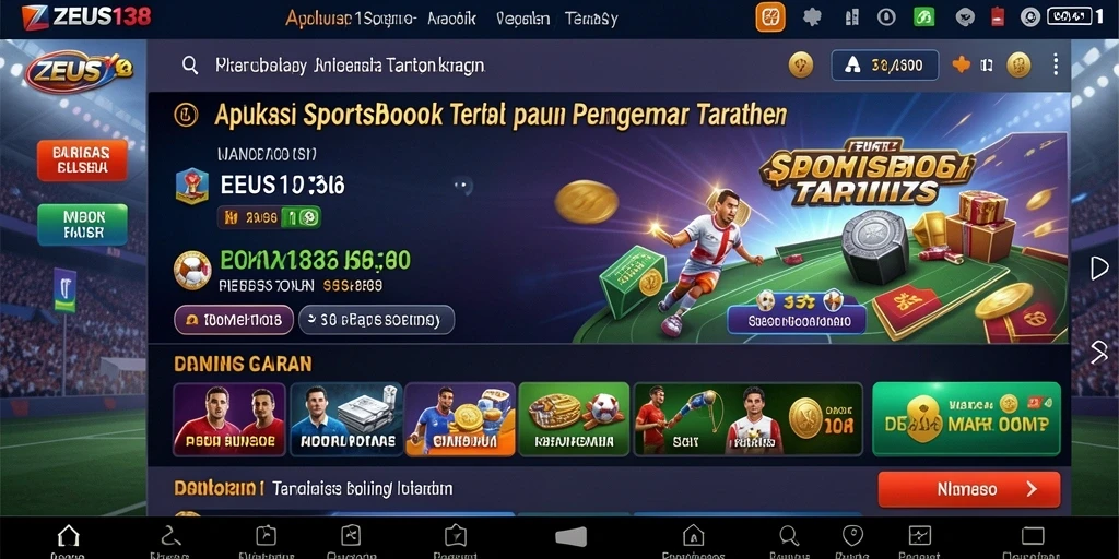 Tampilan gameplay taruhan Sportsbook yang menarik di aplikasi ZEUS138.